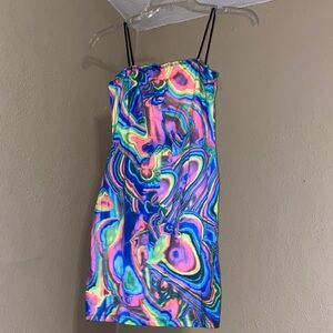 Vibrant Multicolor Swirl Dress